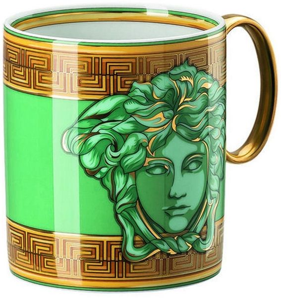 Versace Tasse by Rosenthal Henkelbecher Medusa Amplified Green Coin
