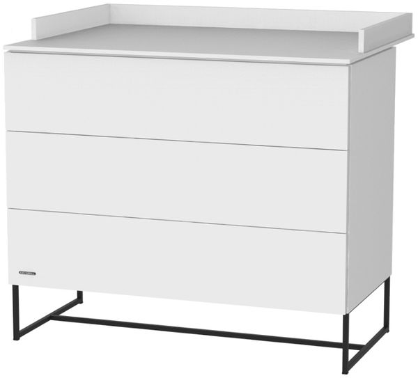 Kidsmill Intense II Kommode 3S Mattweiß – Schwarz - Material: MDF / Spanplatte - Babypark. de