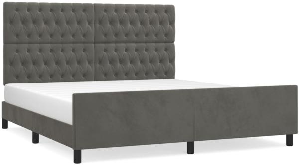 Bettgestell mit Kopfteil Samt Dunkelgrau 180x200 cm