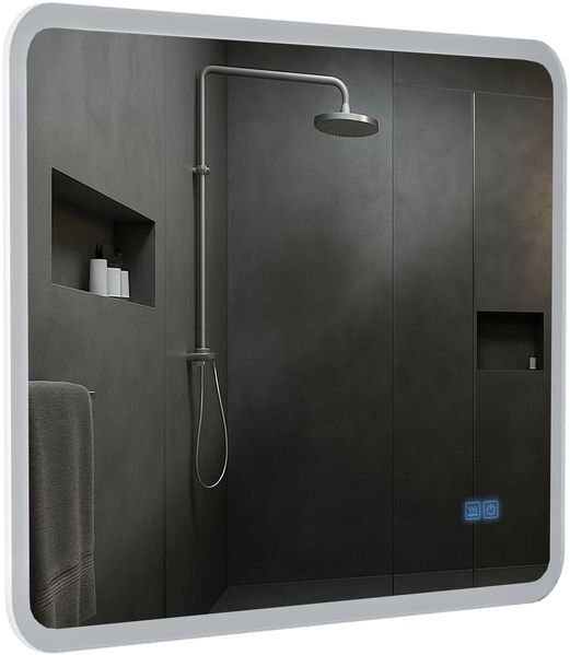 Badspiegel WIEN 60x80 mit Bluetooth - 80x3,5x60cm, Glas, Klarglas | Badezimmerspiegel Wandspiegel