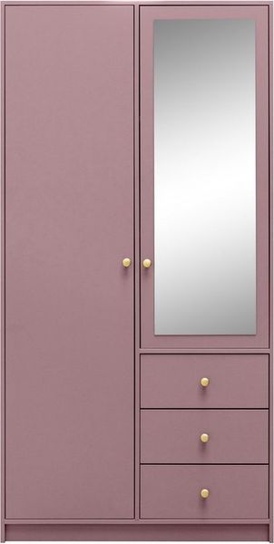 Beautysofa Kleiderschrank mit Spiegel und 3 Schubladen (Zur Auswahl: zweitürig, dreitürig oder viertürig, verschiedene Farben) Höhe 200 cm