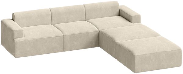 skølm 'Freki' Cloud Sofa 3 Sitzer mit 2x Hocker, Vollschaumcouch mit Federkern und Vakuum-Kompression, kein Aufbau erforderlich, mit 3 Kissen, Cord beige Bild 9