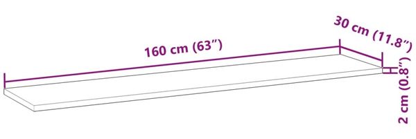 vidaXL Tischplatte Rechteckig 160x30x2 cm Massivholz Akazie 4008811 Bild 9