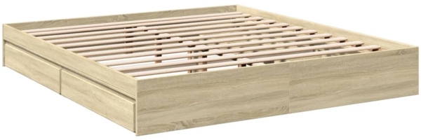 vidaXL Bettgestell mit Schubladen Sonoma-Eiche 200x200cm Holzwerkstoff 3280631 Bild 5
