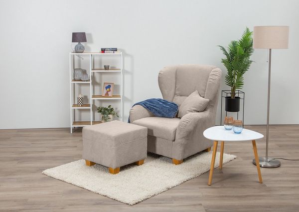 Home affaire Ohrensessel Oliver, B: 92 cm, Sitzhöhe: 41 cm, 1 Zierkissen