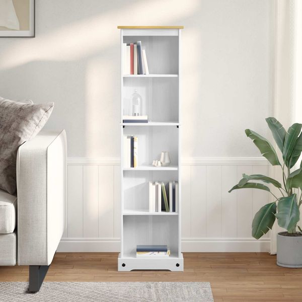 vidaXL Bücherregal Weiß 46 x 20 x 170 cm Massives Kiefernholz 42024947