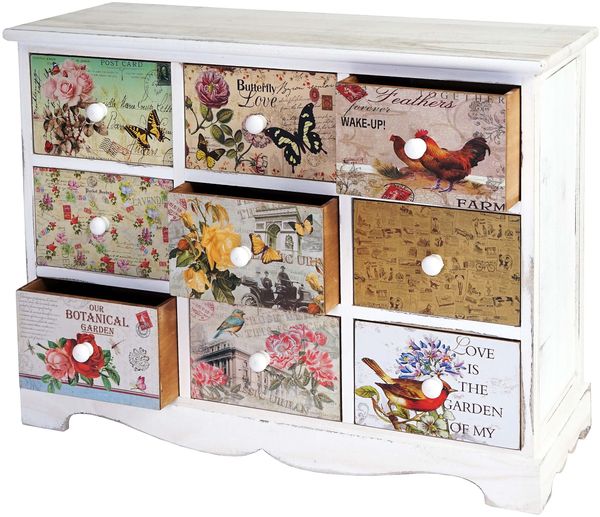 Kommode 'Venlo', Shabby-Look, Vintage, 9 Schubladen 60 x 79 x 30 cm Bild 8