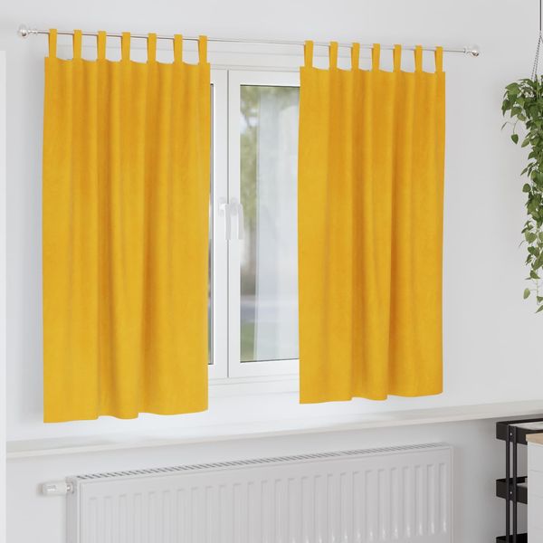 vidaXL Verdunkelungsvorhänge 2 pcs Senfgelb 140 x 175 cm Samt 4107279