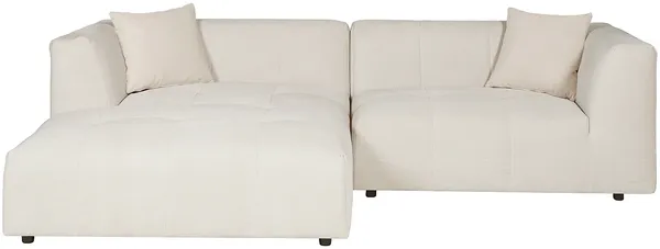 Vente-unique - NAEMIA Sofa SamtStoff Beige - B 161 cm x H 70 cm x L 272 cm Bild 3
