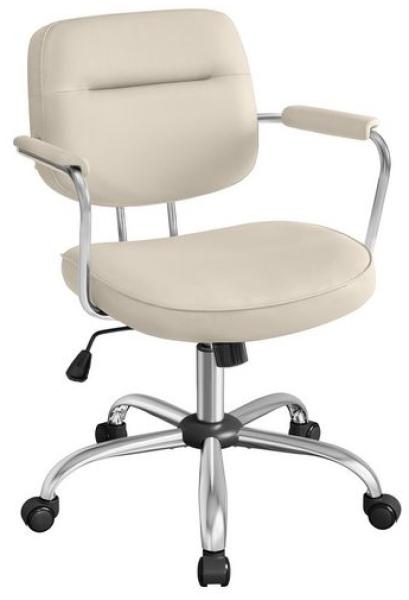 Songmics Bürostuhl, Schreibtischstuhl, PU, Drehstuhl, ergonomisches Design, verstellbare Armlehnen, Wippfunktion, höhenverstellbar, für Büro, Homeoffice, cappuccinobeige