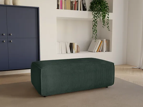 Vente-unique - AMELIA Pouf SamtStoff Grün - B 69 cm x H 42 cm x L 102 cm