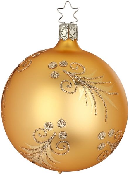 Christbaumkugel festliche Tanne inkagold matt Ø 8cm Inge-Glas® Christbaumschmuck