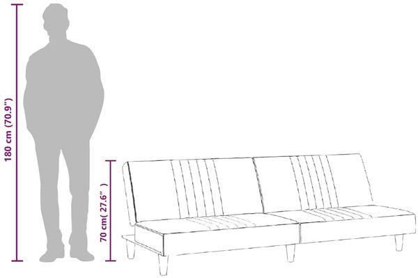 vidaXL Schlafsofa Dunkelgrau Stoff 351882 Bild 12