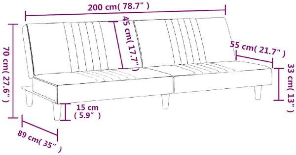 vidaXL Schlafsofa Dunkelgrau Stoff 351882 Bild 11