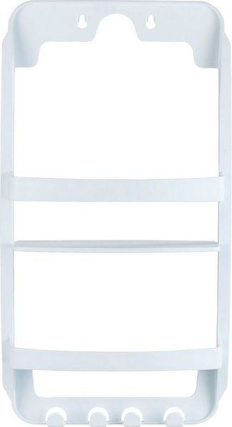 WENKO Badregal Universal, 2 Ablagen, 4 Haken