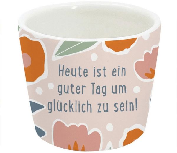 Grafik Werkstatt Eierbecher aus Porzellan, Heute ist ein guter Tag ⌀ 5 cm, H 4 cm, (1-tlg), Porzellan