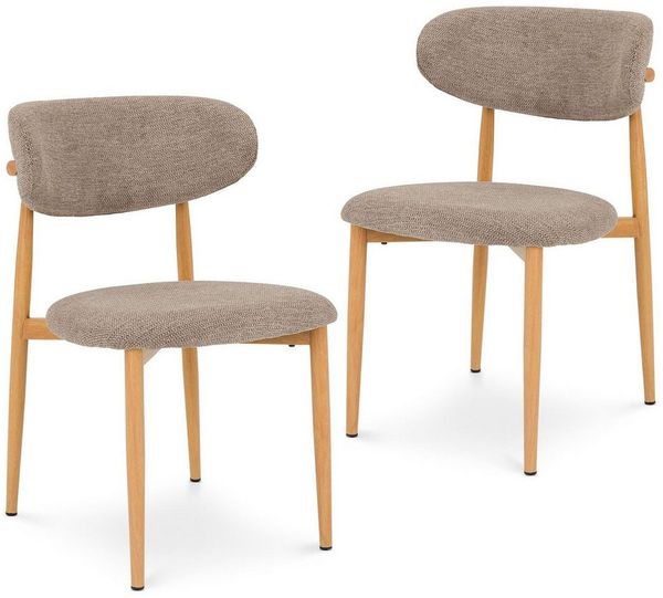 IDIMEX Esszimmerstuhl ARIEL (2 St), Esszimmerstühle 2er Set gepolstert mit Stoffbezug Beige