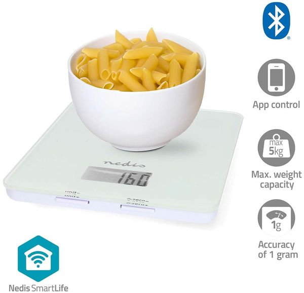 SmartLife Küchenwaage | Bluetooth® | Glas / Kunststoff | Weiss
