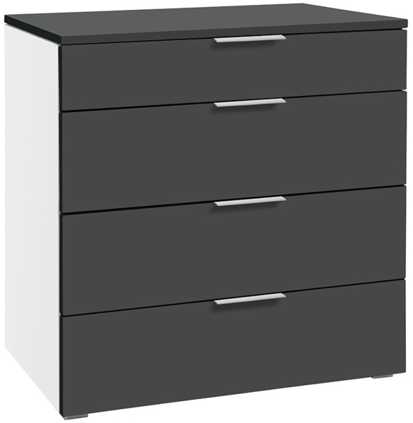 Hasena Kommode Atrine weiss Anthrazit teilmontiert