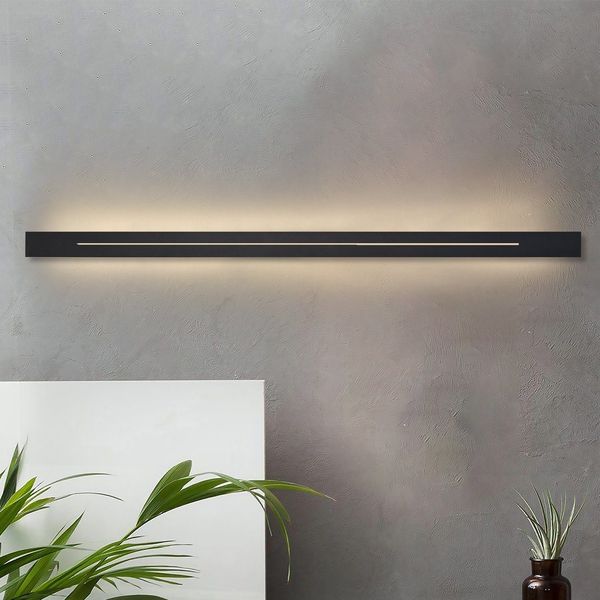 ZMH LED-Innenwandleuchte - Moderne Schlafzimmer 100cm Flurlampe Warmweiß 31W Schwarze Treppenlampe Wandbeleuchtung