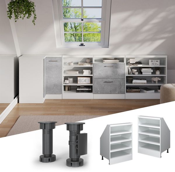 Dachschrägenschrank Rion Weiß 60 x 81.6 cm mit 4 Fächern Vicco Bild 4