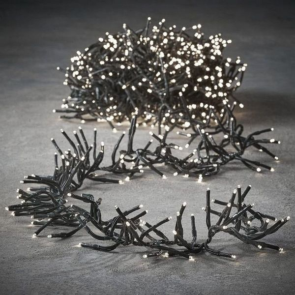 Luca Lighting LED-Lichterkette Cluster Lichterkette 768 LED mit 8 Funktionen Klassik Warmweiss Timer, 300 cm Anschlusskabel