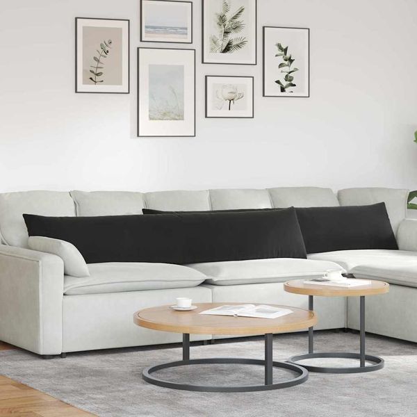 vidaXL Sofakissen 2 Stück Schwarz 200 x 40 cm Cordstoff 42013891