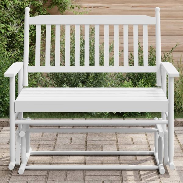 vidaXL Schaukelbank Weiß 118x70x104,5 cm Massivholz Pappel 4008868