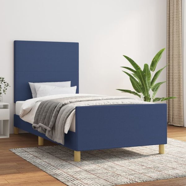 vidaXL Polsterbett mit hohem Kopfteil Stoff Blau 80x200 cm