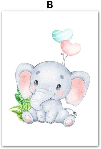 Poster Kinderzimmer Dschungel Tiere · Kinderzimmer Bilder · Wand Deko · Kunst Druck · Deko Print · ohne Rahmen - F / 15x20 cm Bild 4