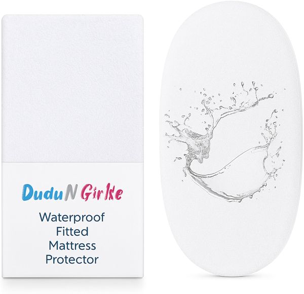 Dudu N Girlie Matratzenschoner für Babykörbchen, Frottee, 100% wasserdicht, 36x75 cm