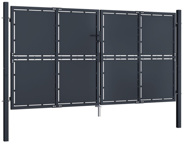 vidaXL Gartentor aus Stahl 300 x 150 cm Anthrazit 144526