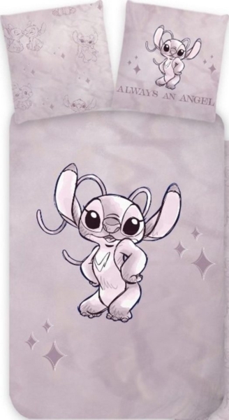 BrandMac Bettwäsche Disney Lilo & Stitch "Angel" - Wende-Bettwäsche-Set, 135x200 & 80x80, Baumwolle, 100% Baumwolle