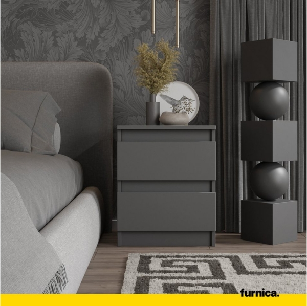 Furnica Nachttisch 2er-Set - BIG G - Nachtschrank mit 2 Schubladen H50cm B41cm T33cm (2er-Set) Bild 2