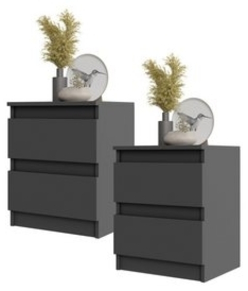 Furnica Nachttisch 2er-Set - BIG G - Nachtschrank mit 2 Schubladen H50cm B41cm T33cm (2er-Set) Bild 6