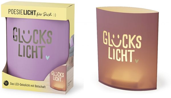 Deko Lampe Leuchte Batterie Poesielicht fürDich la vida Geschenk Violett 6292741
