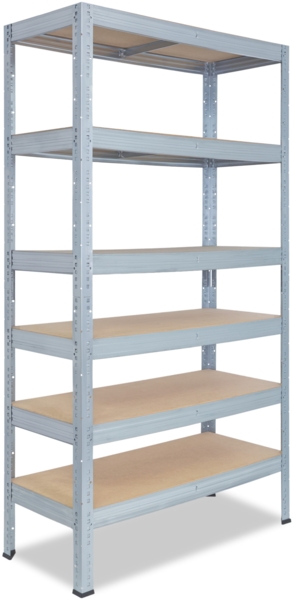 shelfplaza PRO 230x120x40 cm Schwerlastregal in grau-verzinkt mit 6 Böden und 166 kg Traglast pro Boden