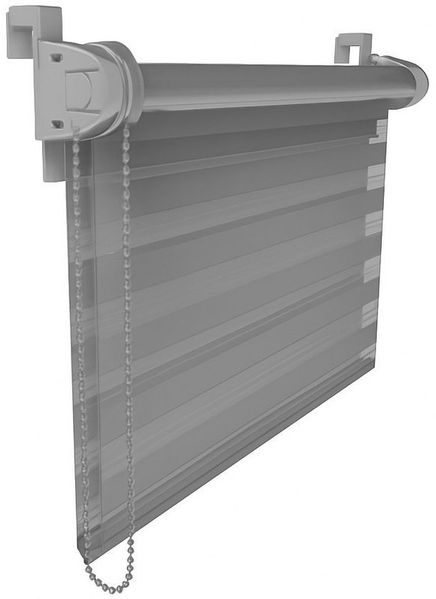 Doppelrollo Tag-Nacht Fensterrollo Klemmfix Zebrarollo mit Stopper, Furnify, ohne Bohren, Klemmfix, Kettenzug mit Stopper