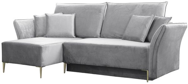 Ecksofa Mokoli (Farbe: Tiffany 15, Füße: Gold)