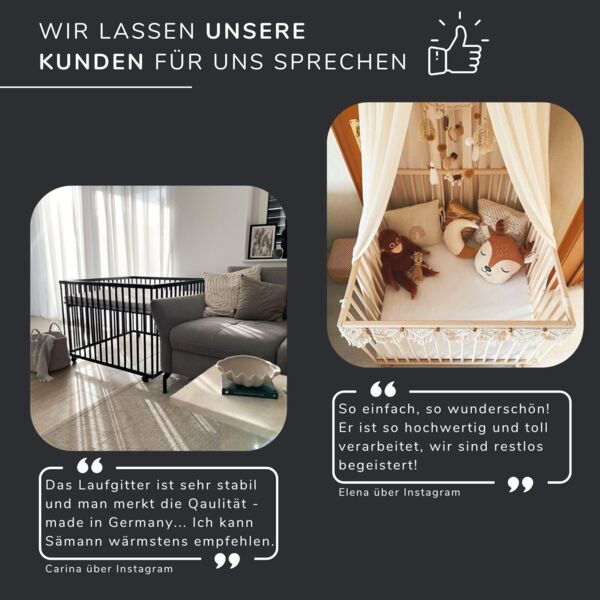 Sämann® Laufgitter 120x120 cm mit Schlupfsprossen, grau ohne Matratze 2 Stück Bild 9