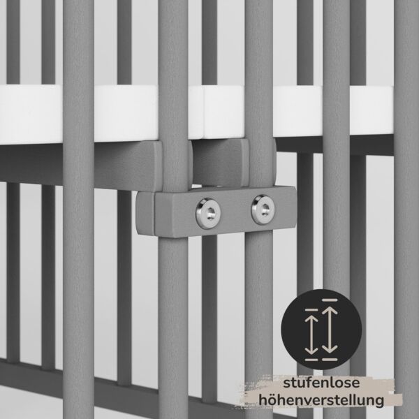 Sämann® Laufgitter 120x120 cm mit Schlupfsprossen, grau ohne Matratze 2 Stück Bild 6