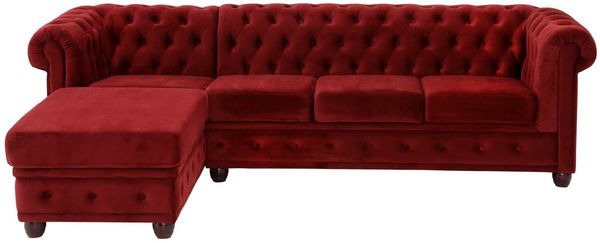 Home affaire Chesterfield-Sofa New Castle L-Form, hochwertige Knopfheftung in Chesterfield-Design, B/T/H: 255(171/72)