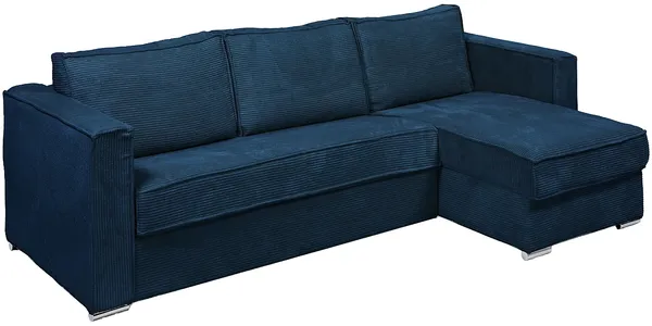 Vente-unique - LORETO Sofa SamtStoff Blau - B 223 cm152 cm x H 90 cm x L 278 cm Bild 2