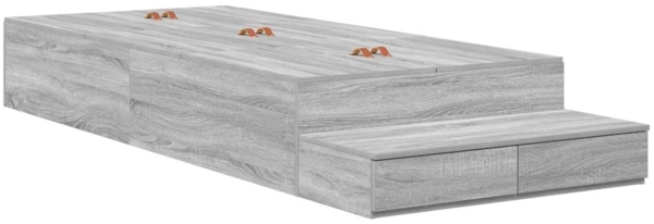 vidaXL Aufbewahrungsbettgestell Graues Sonoma 75 cm Holzwerkstoff 3335682