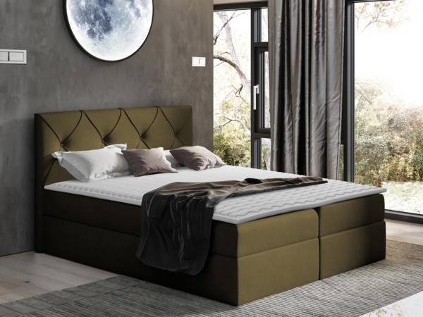 Boxspringbett Nakir, Grün, 160x200 cm Bild 2