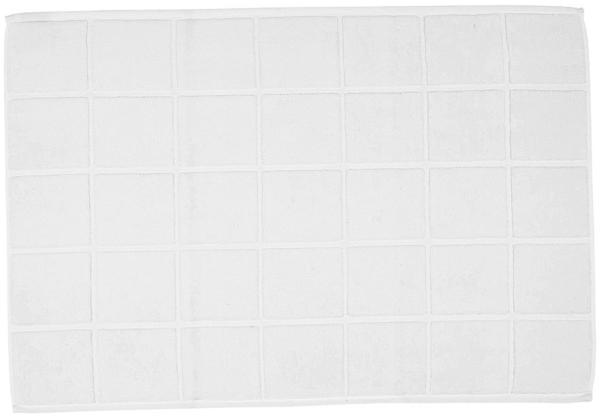 Ross Uni-Zwirn Frottier Badematte Karofond|50x70 cm| weiss