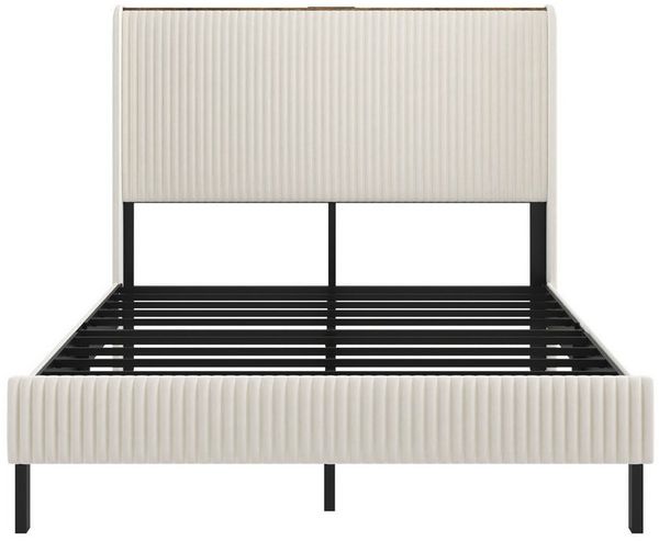 OKWISH Polsterbett Gepolstertes Plattformbett (mit Flügelkantendesign, 1-tlg, 180*200)