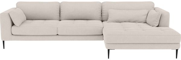 TRENDMANUFAKTUR Ecksofa Luzi, wahlweise mit Schlaffunktion und Bettkasten bestellbar, L-Form, Designsofa mit tollem Sitzkomfort, Metallfüße schwarz, Breite 280 cm