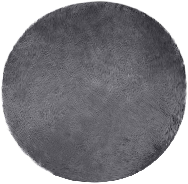 vidaXL Kunstschaffell Teppich Tafalla Anthrazit Ø 100 cm Polyester 42021602