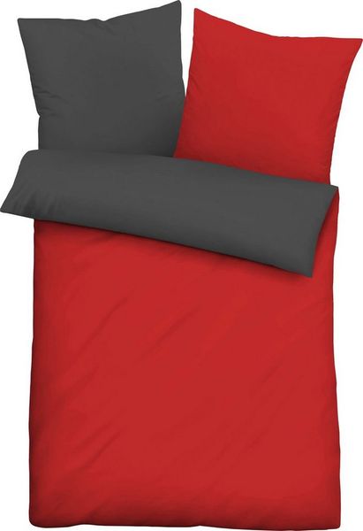 Traumhaft schlafen - Castell - Markenbettwäsche Mikrofaser Bettwäsche 0560500 UNI, rubin, 1x 135x200 cm + 1x 80x80 cm